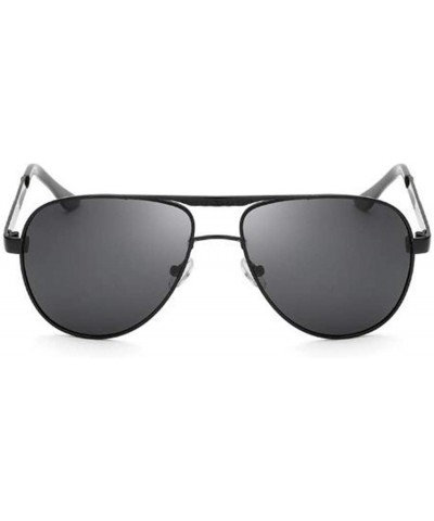 Rectangular Changing Polarized Sunglasses Outdoor Driving - Black Frame Black Gray - CE190SY7KAS $8.16