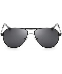 Rectangular Changing Polarized Sunglasses Outdoor Driving - Black Frame Black Gray - CE190SY7KAS $8.16