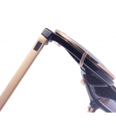 Square Unisex Vintage Designer Square Detachable Steampunk Mirror Sunglasses 61mm - Black/Black - CM12E882D29 $10.18