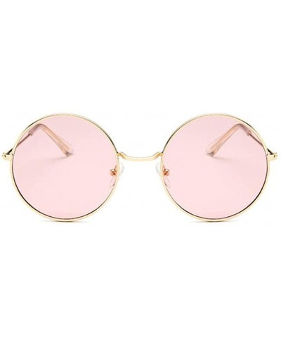 Round Retro Round Pink Sunglasses Women Sun Glasses For Women - Gun-color - C018WYRWXQL $22.10