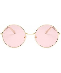 Round Retro Round Pink Sunglasses Women Sun Glasses For Women - Gun-color - C018WYRWXQL $22.10