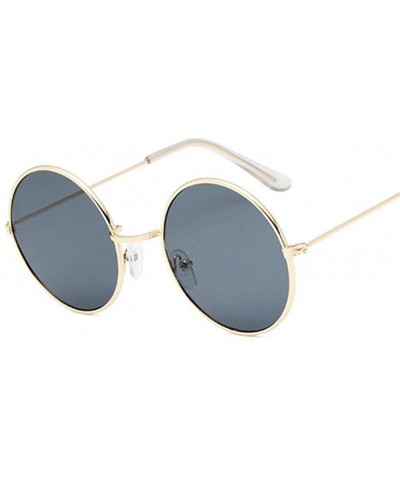 Round Retro Round Pink Sunglasses Women Sun Glasses For Women - Gun-color - C018WYRWXQL $22.10