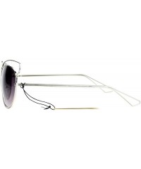 Butterfly Metal Wire Rim Horned Butterfly Womens Sunglasses - Silver Smoke - CP12FLPIK3T $11.79