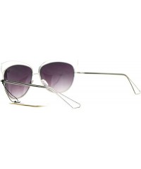 Butterfly Metal Wire Rim Horned Butterfly Womens Sunglasses - Silver Smoke - CP12FLPIK3T $11.79