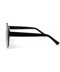 Shield Womens Luxury Oversize Shield Rimless Racer Sunglasses - Gold Matte Black Smoke - CT1979Z7SI4 $11.65