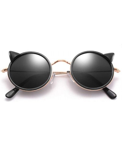 Aviator Children's glasses- cat ears metal UV400 UV protection glasses children sun - D - C118RORQGLS $72.93