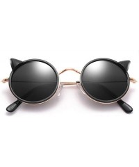 Aviator Children's glasses- cat ears metal UV400 UV protection glasses children sun - D - C118RORQGLS $34.49