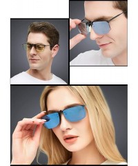 Wrap Polarized Clip-on Sunglasses Anti-Glare Driving Glasses for Prescription Glasses - Blue + Orange - C818ECYNNQ8 $15.83