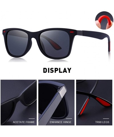 Square DESIGN Men Women Classic Retro Rivet Polarized Sunglasses Lighter Square Frame UV Protection S8508 - C08 Green - CR198...