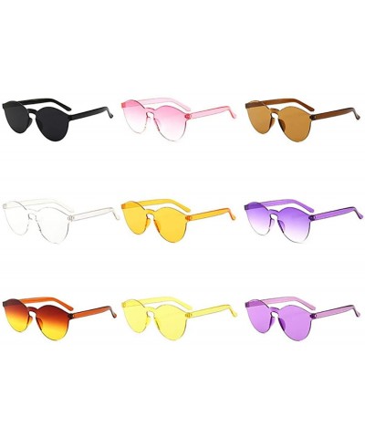 Round Unisex Fashion Candy Colors Round Outdoor Sunglasses Sunglasses - Light Brown - CF190L2GRH2 $30.96