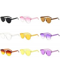 Round Unisex Fashion Candy Colors Round Outdoor Sunglasses Sunglasses - Light Brown - CF190L2GRH2 $20.92