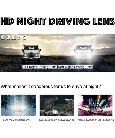 Goggle Men Women Driving Polarized HD Sight Night Vision Driving Anti-Glare Glasses Yellow Lens Frame Ultra Light - CP18L3ZTI...