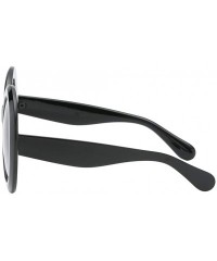 Round Futuristic Oversize Round Sunglasses - Black Frame Gradient Gray Lens - CI18ADLCD7M $14.25