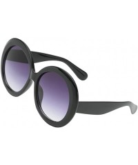 Round Futuristic Oversize Round Sunglasses - Black Frame Gradient Gray Lens - CI18ADLCD7M $14.25