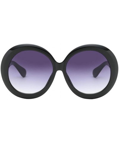 Round Futuristic Oversize Round Sunglasses - Black Frame Gradient Gray Lens - CI18ADLCD7M $14.25