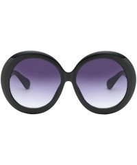 Round Futuristic Oversize Round Sunglasses - Black Frame Gradient Gray Lens - CI18ADLCD7M $14.25