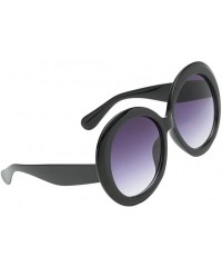 Round Futuristic Oversize Round Sunglasses - Black Frame Gradient Gray Lens - CI18ADLCD7M $14.25