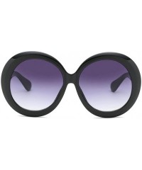 Round Futuristic Oversize Round Sunglasses - Black Frame Gradient Gray Lens - CI18ADLCD7M $14.25