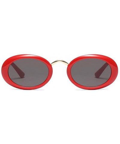 Oval Eyewear Oval Retro Vintage Sunglasses Clout Goggles Fashion Shades - C4 - C118CG50O2S $38.99