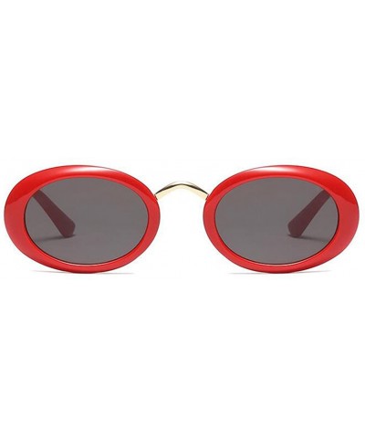 Oval Eyewear Oval Retro Vintage Sunglasses Clout Goggles Fashion Shades - C4 - C118CG50O2S $23.80