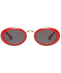 Oval Eyewear Oval Retro Vintage Sunglasses Clout Goggles Fashion Shades - C4 - C118CG50O2S $38.99