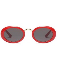 Oval Eyewear Oval Retro Vintage Sunglasses Clout Goggles Fashion Shades - C4 - C118CG50O2S $38.99