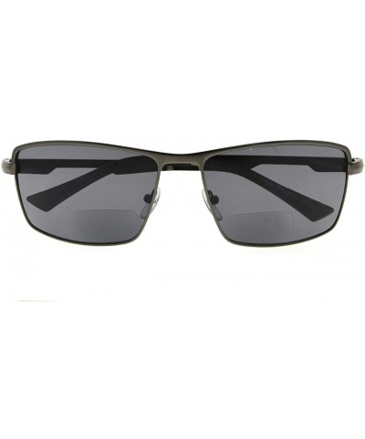 Rectangular UV400 Protection Bifocal Sunglasses Dark Color Sunshine Reading for Men - Gunmetal - CA189TSYUTZ $23.31