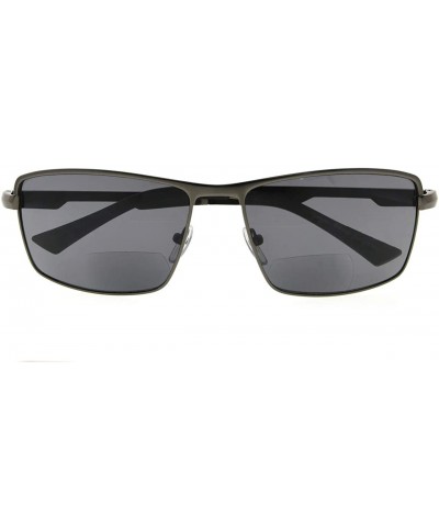 Rectangular UV400 Protection Bifocal Sunglasses Dark Color Sunshine Reading for Men - Gunmetal - CA189TSYUTZ $15.54