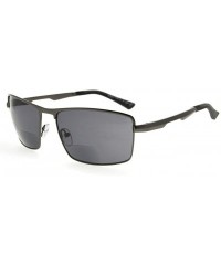 Rectangular UV400 Protection Bifocal Sunglasses Dark Color Sunshine Reading for Men - Gunmetal - CA189TSYUTZ $15.54