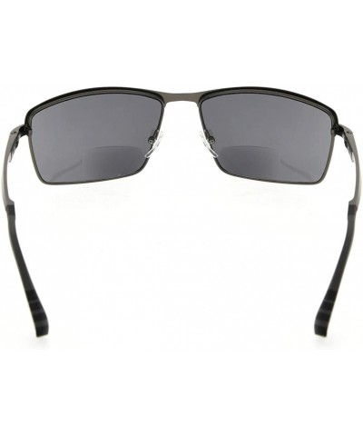 Rectangular UV400 Protection Bifocal Sunglasses Dark Color Sunshine Reading for Men - Gunmetal - CA189TSYUTZ $15.54