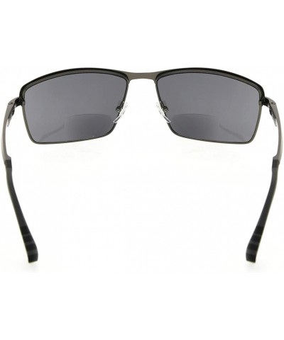 Rectangular UV400 Protection Bifocal Sunglasses Dark Color Sunshine Reading for Men - Gunmetal - CA189TSYUTZ $15.54