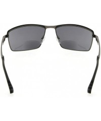 Rectangular UV400 Protection Bifocal Sunglasses Dark Color Sunshine Reading for Men - Gunmetal - CA189TSYUTZ $15.54
