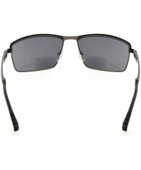 Rectangular UV400 Protection Bifocal Sunglasses Dark Color Sunshine Reading for Men - Gunmetal - CA189TSYUTZ $15.54