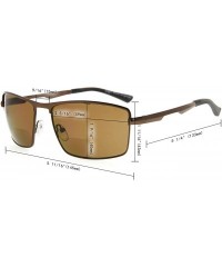 Rectangular UV400 Protection Bifocal Sunglasses Dark Color Sunshine Reading for Men - Gunmetal - CA189TSYUTZ $15.54