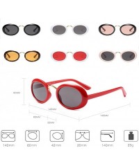 Oval Eyewear Oval Retro Vintage Sunglasses Clout Goggles Fashion Shades - C4 - C118CG50O2S $23.80