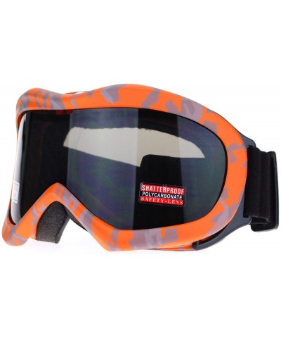 Goggle Ski Snowboard Goggles Anti Fog Shatter Proof Gray Lens Camo Print - Orange - C011GOVSCHJ $18.61