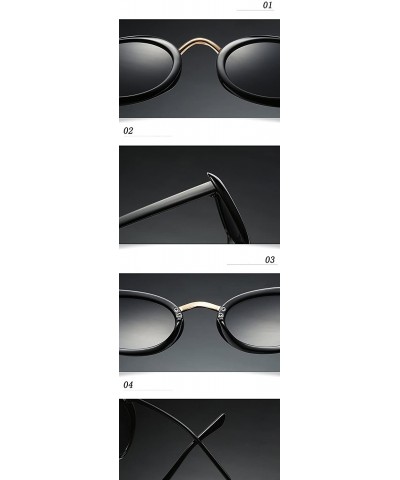 Oval Eyewear Oval Retro Vintage Sunglasses Clout Goggles Fashion Shades - C4 - C118CG50O2S $38.99