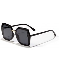 Oversized Square Oversize Sunglasses for Women Gradient Shades Polygon Eyewear UV400 - Green - C61906D2SY9 $11.72