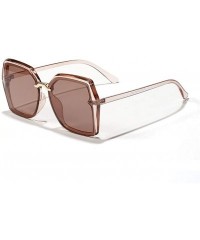 Oversized Square Oversize Sunglasses for Women Gradient Shades Polygon Eyewear UV400 - Green - C61906D2SY9 $11.72