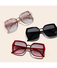 Oversized Square Oversize Sunglasses for Women Gradient Shades Polygon Eyewear UV400 - Green - C61906D2SY9 $11.72