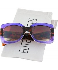 Square Oversize Square Sunglasses Women Multi Tinted Frame Fashion Modern Shades - Purple Tortoise - C518DCE89XZ $7.65
