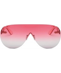 Aviator Women Rimless Aviator Oversized Fashion Sunglasses - Pink - C518I9TNX08 $8.45
