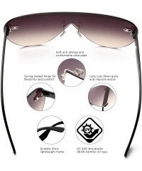 Aviator Women Rimless Aviator Oversized Fashion Sunglasses - Pink - C518I9TNX08 $8.45