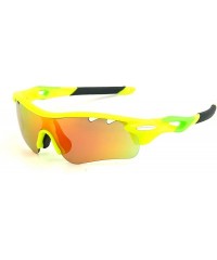 Aviator Polarized Sunglasses Cycling Interchangeable Baseball - Yellow - CN1960EKYY6 $20.61