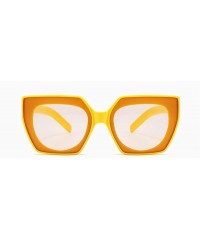 Square Rectangle Sunglasses Leopard Glasses Sunglasse - Yellow - CR18A5MA2Z9 $14.74