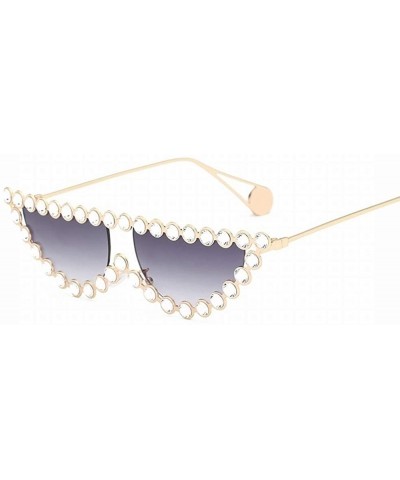 Sport New New Fashion New Diamond Sunglasses Metal Full Diamond Sunglasses Female Sunglasses - C618SL8785R $22.33