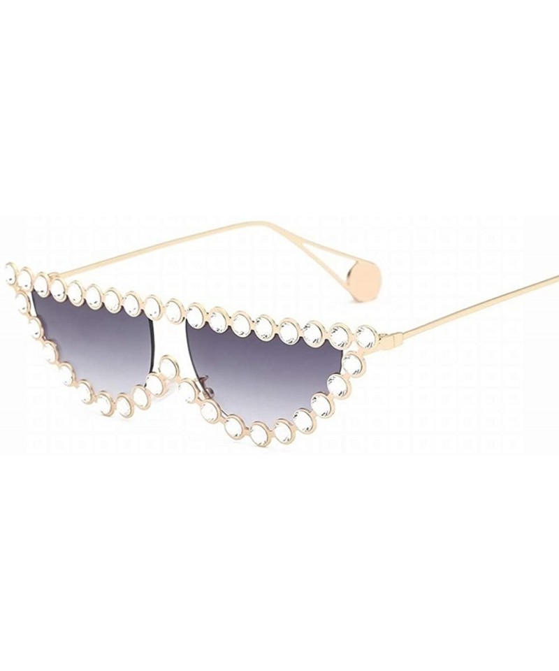 Sport New New Fashion New Diamond Sunglasses Metal Full Diamond Sunglasses Female Sunglasses - C618SL8785R $22.33