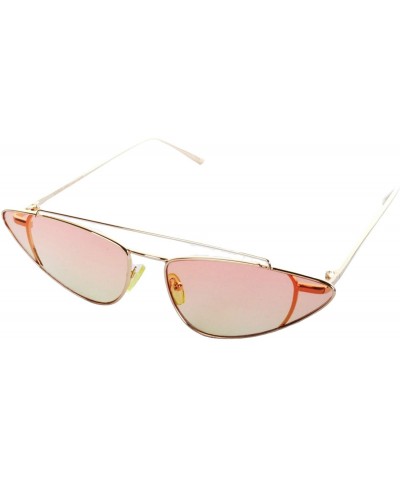 Cat Eye Micro Metal Ombre Cat Eye Sunglasses - Orange - CX199QDMW5O $31.04