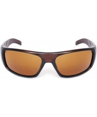 Wrap Polarized Wrap Sunglasses for Men Women Driving Fishing Running 8031 - Shiny Brown - CT192QQ00TA $8.49