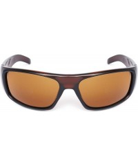 Wrap Polarized Wrap Sunglasses for Men Women Driving Fishing Running 8031 - Shiny Brown - CT192QQ00TA $8.49